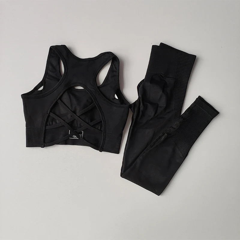 SculptFit Cross-Back Active Set – Ultra Comfort & Body-Shaping Performance